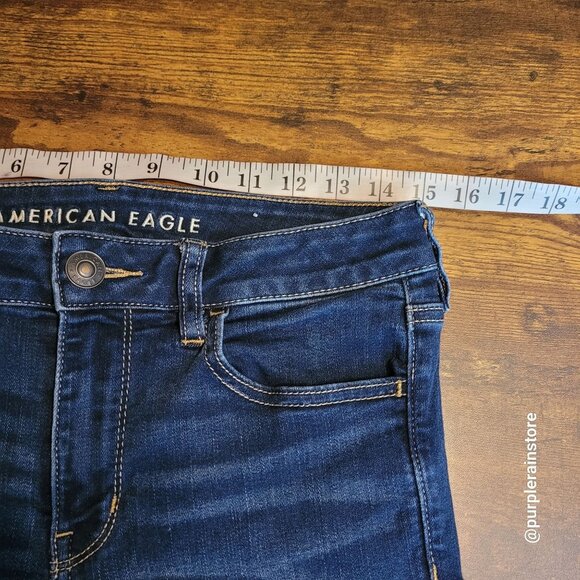 American Eagle Jeans 8 L Jegging Mid Rise Next Level Stretch Dark Wash Denim - Picture 8 of 14